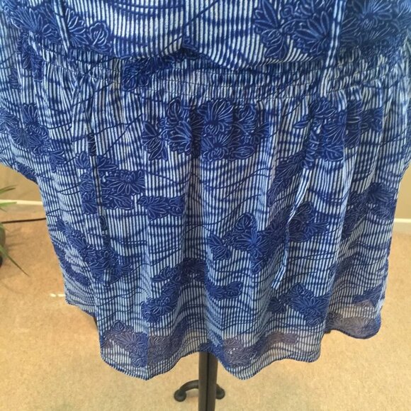 Guess Blue/White Floral Women's Chiffon Dress Size Med - Picture 11 of 11